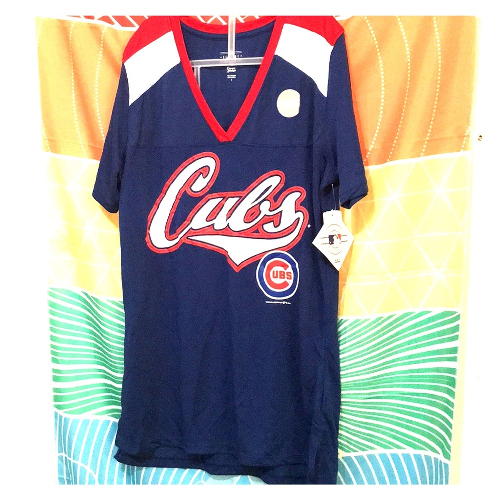 Cubs jersey material short sleeve shirt